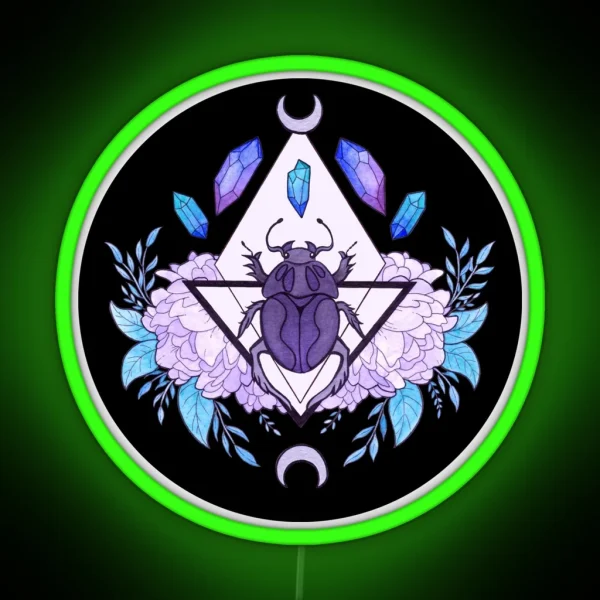 Scarab Queen Black Nikury RGB Neon Sign