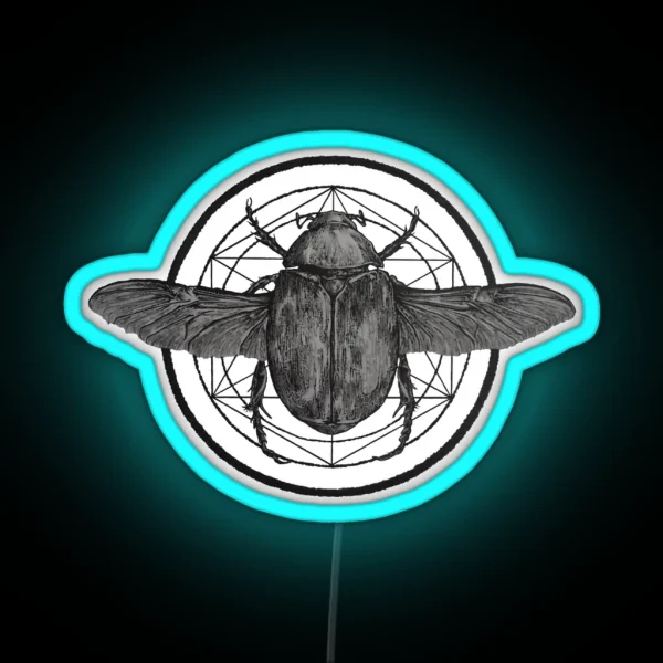 Scarab Sacred Geometry RGB Neon Sign