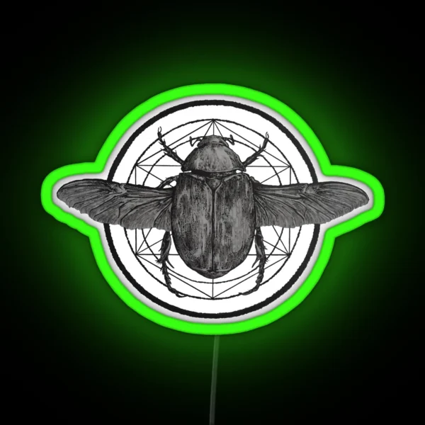 Scarab Sacred Geometry RGB Neon Sign