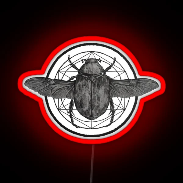 Scarab Sacred Geometry RGB Neon Sign