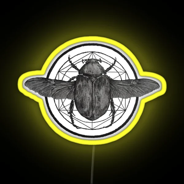 Scarab Sacred Geometry RGB Neon Sign