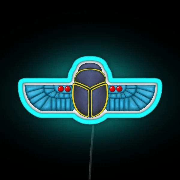 Scarab With Wings RGB Neon Sign