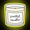 scented candle rgb neon sign in yellow