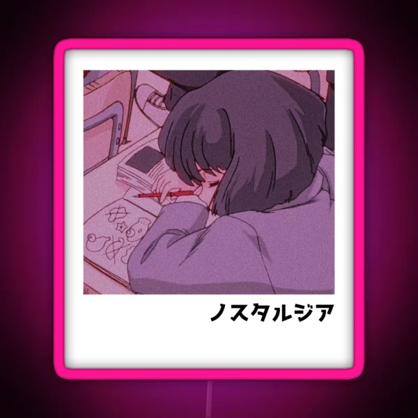 School Daze Anime Aesthetic RGB Neon Sign