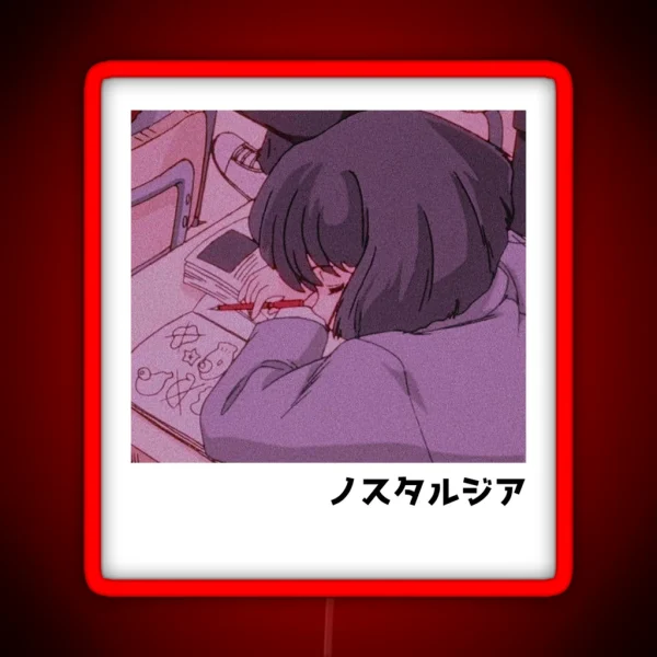 School Daze Anime Aesthetic RGB Neon Sign