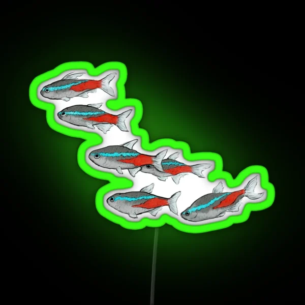 School Of Neon Tetra Fish RGB Neon Sign