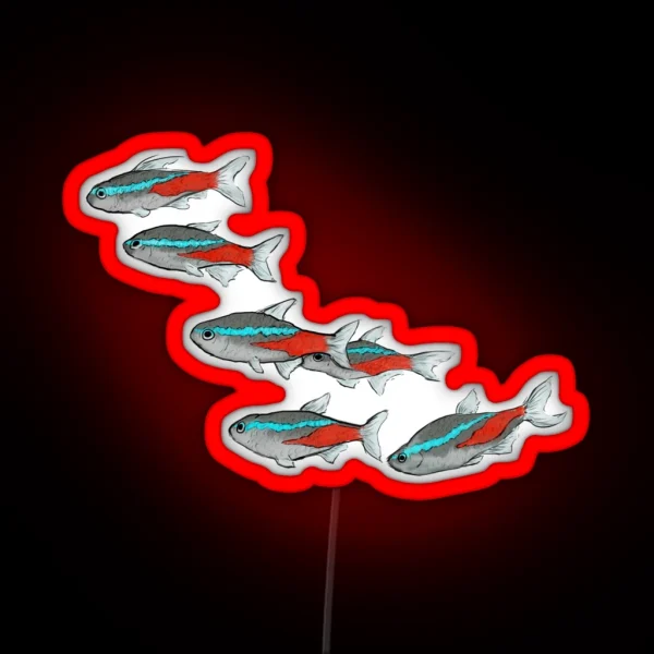 School Of Neon Tetra Fish RGB Neon Sign
