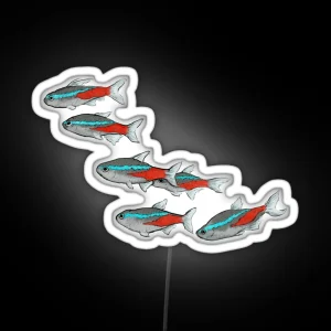 School Of Neon Tetra Fish RGB Neon Sign