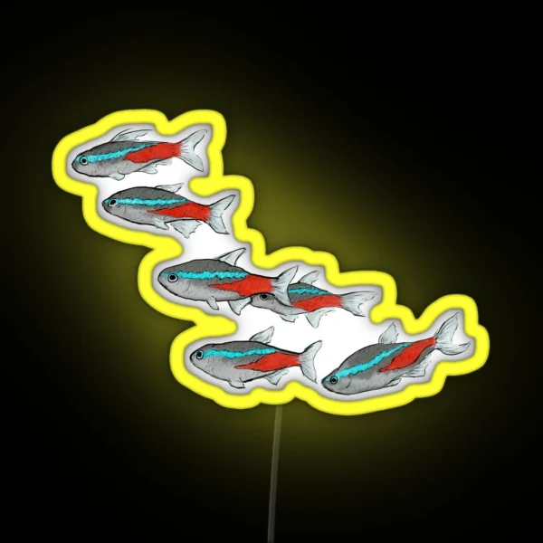 School Of Neon Tetra Fish RGB Neon Sign