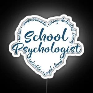 School Psychologist School Psychology School Psychology Heart Love School Psychology School Psychologist Life Gift Idea School Counselor Life RGB Neon Sign