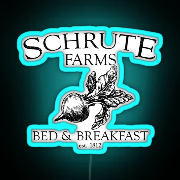 Schrute Farms Funny Office RGB Neon Sign