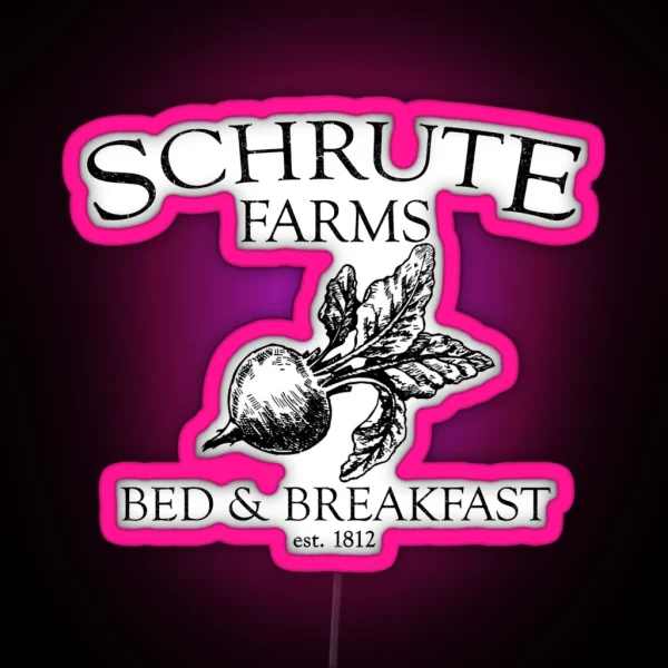 Schrute Farms Funny Office RGB Neon Sign