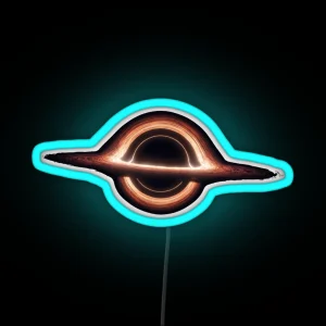 Sci Fi Accreting Black Hole And Event Horizon RGB Neon Sign