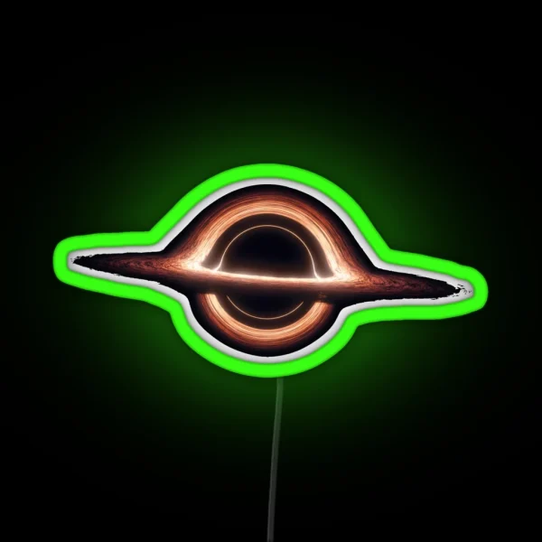 Sci Fi Accreting Black Hole And Event Horizon RGB Neon Sign