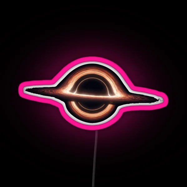 Sci Fi Accreting Black Hole And Event Horizon RGB Neon Sign