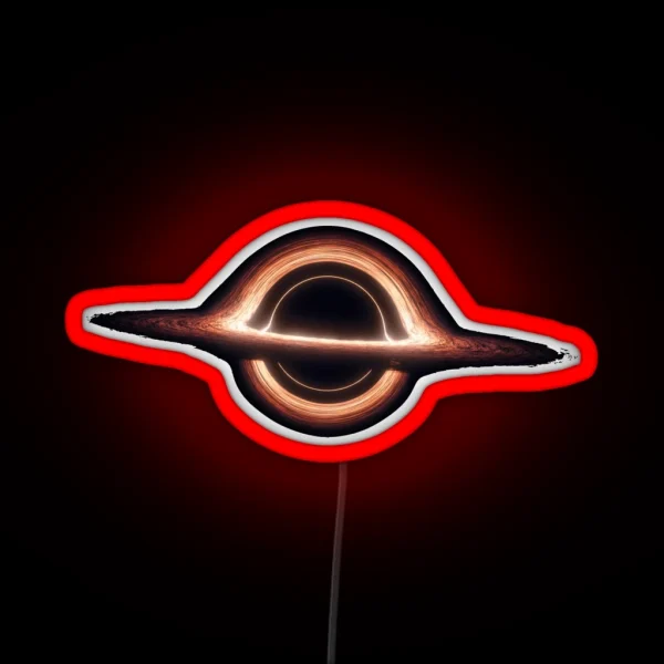 Sci Fi Accreting Black Hole And Event Horizon RGB Neon Sign