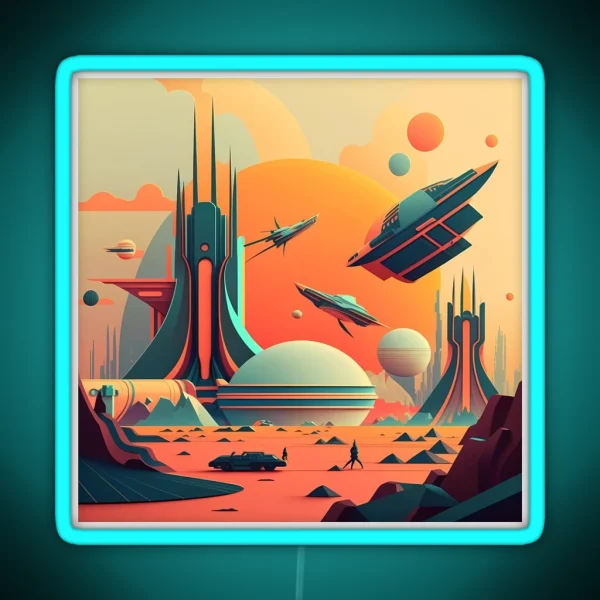 Sci Fi Futuristic Landscape RGB Neon Sign