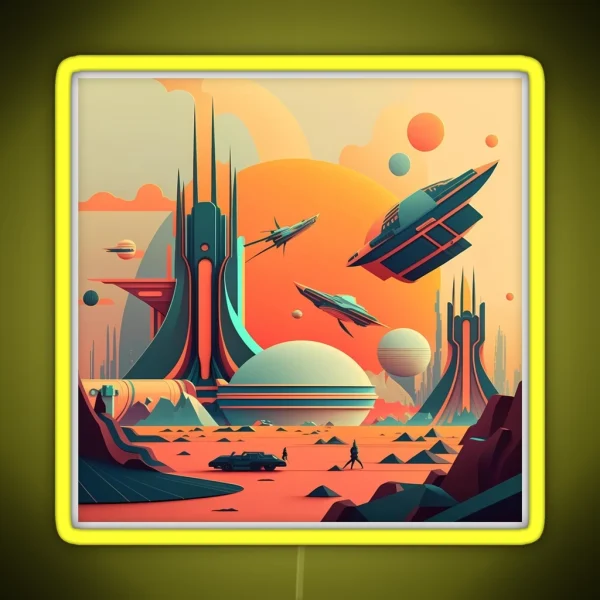 Sci Fi Futuristic Landscape RGB Neon Sign