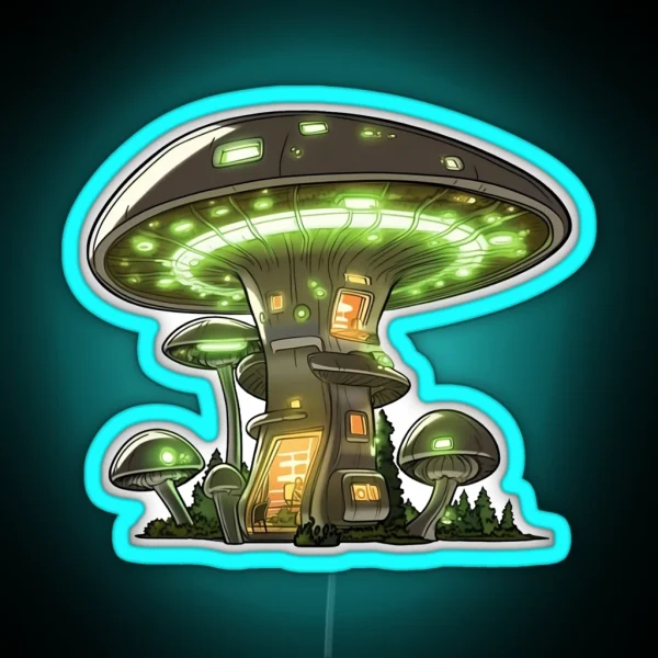 Sci Fi Mushroom RGB Neon Sign