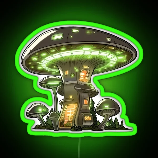 Sci Fi Mushroom RGB Neon Sign