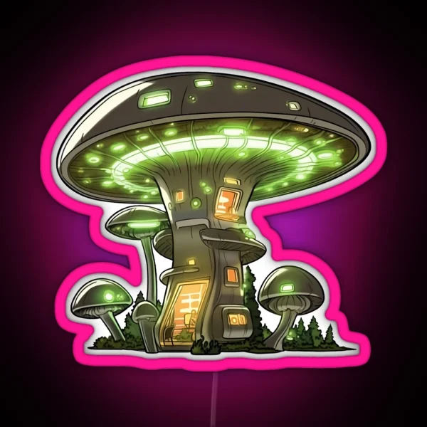 Sci Fi Mushroom RGB Neon Sign