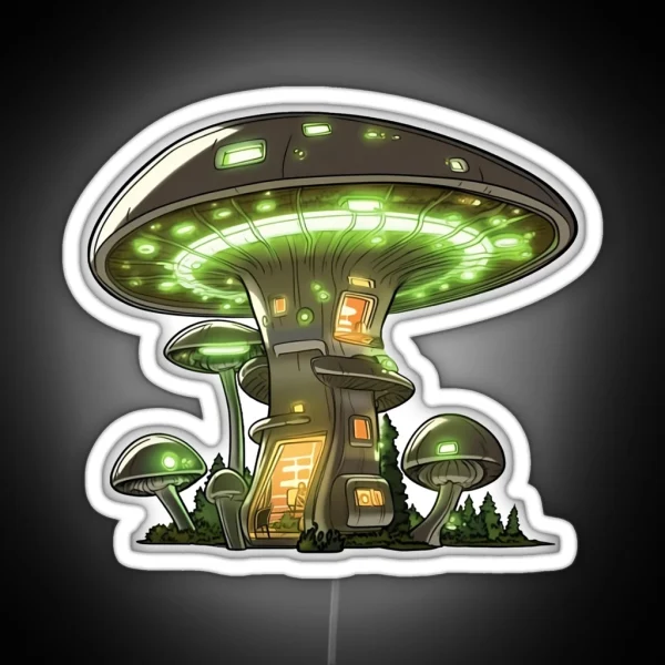 Sci Fi Mushroom RGB Neon Sign