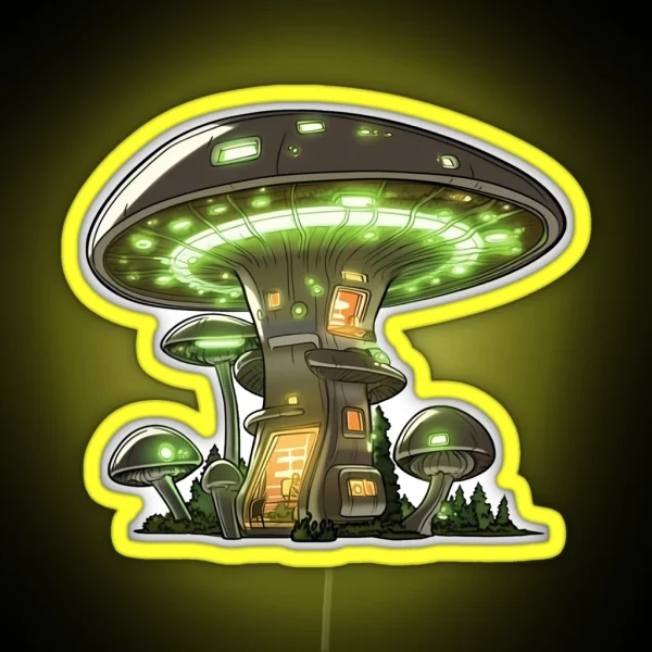 Sci Fi Mushroom RGB Neon Sign