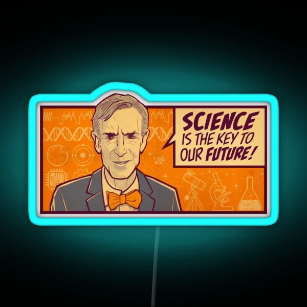 Science Guy Nye Quote Led Science Is The Key To Our Future Nerdy Scientist Quotes RGB Neon Sign