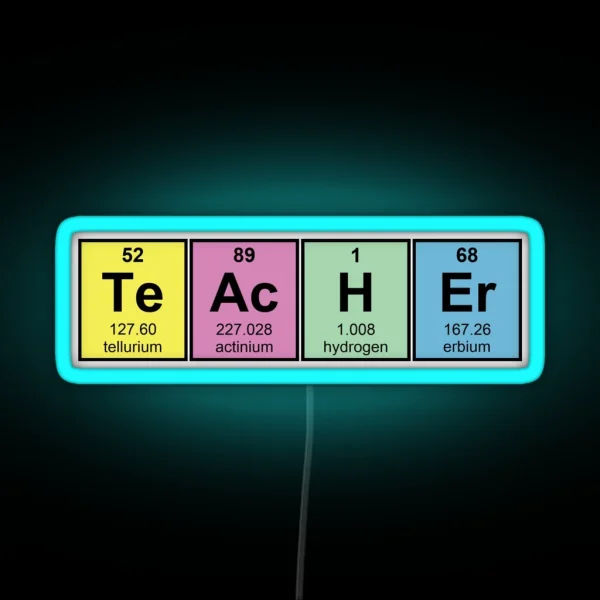 Science Teacher Chemical Elements RGB Neon Sign
