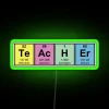 science-teacher-using-an-RGB-neon-sign-to-display-chemical-elements-in-green