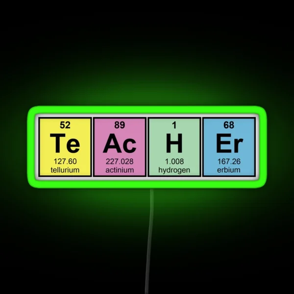 Science Teacher Chemical Elements RGB Neon Sign