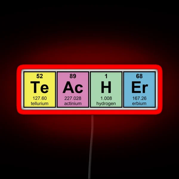 Science Teacher Chemical Elements RGB Neon Sign