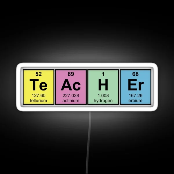 Science Teacher Chemical Elements RGB Neon Sign