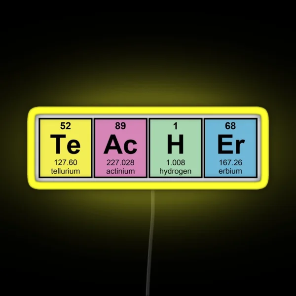 Science Teacher Chemical Elements RGB Neon Sign