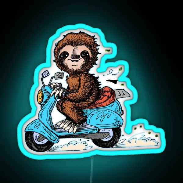 Scootin Sloth RGB Neon Sign