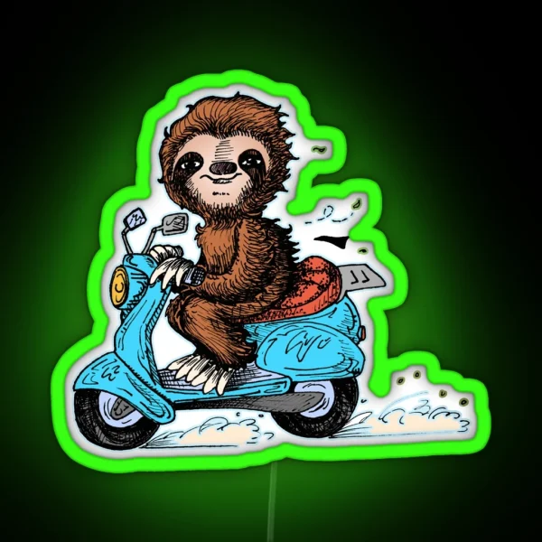 Scootin Sloth RGB Neon Sign