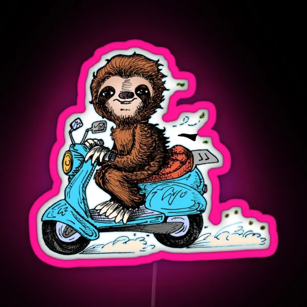 Scootin Sloth RGB Neon Sign