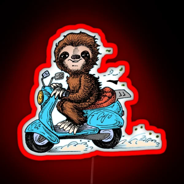 Scootin Sloth RGB Neon Sign