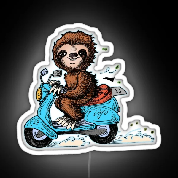 Scootin Sloth RGB Neon Sign