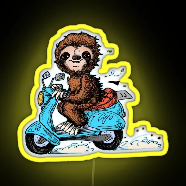 Scootin Sloth RGB Neon Sign