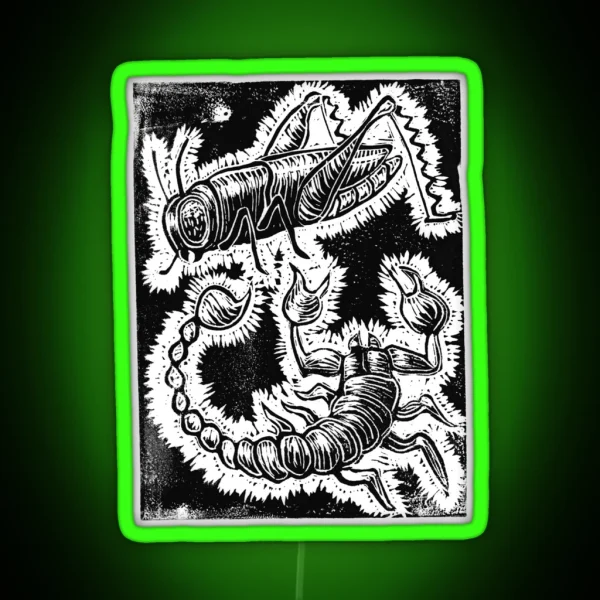 Scorpion And Grasshopper RGB Neon Sign