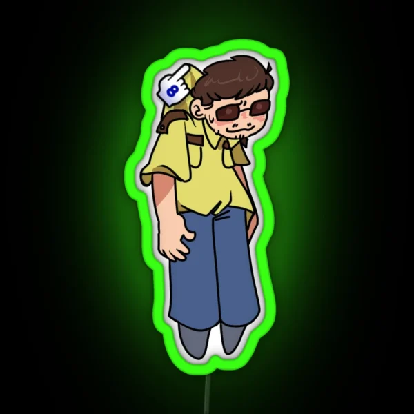 Scott The Woz Drag And Drop Officer Steel Wool RGB Neon Sign