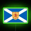 RGB neon sign displaying the Scottish flag in a vibrant green colorway.