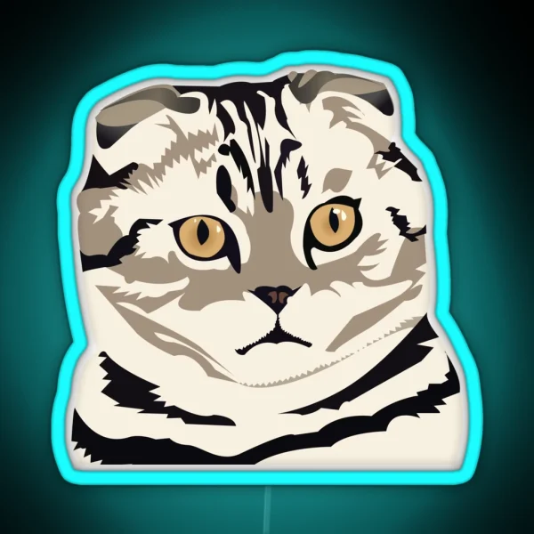 Scottish Fold Cat RGB Neon Sign