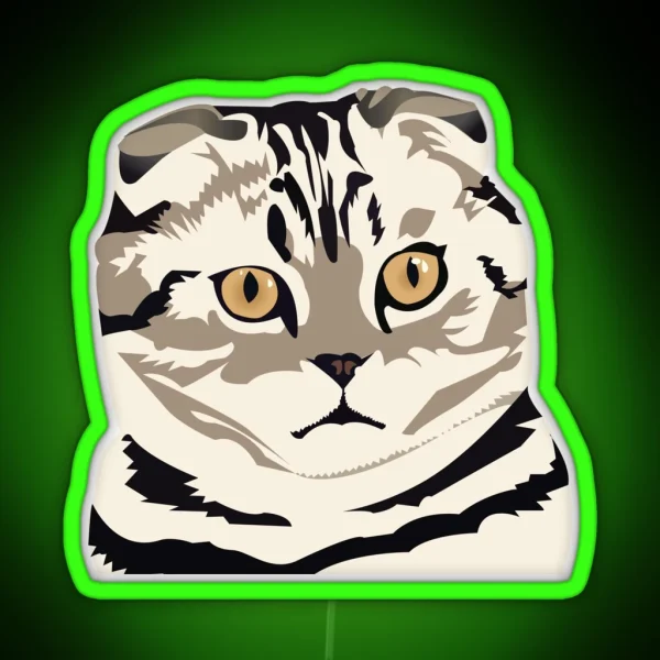 Scottish Fold Cat RGB Neon Sign
