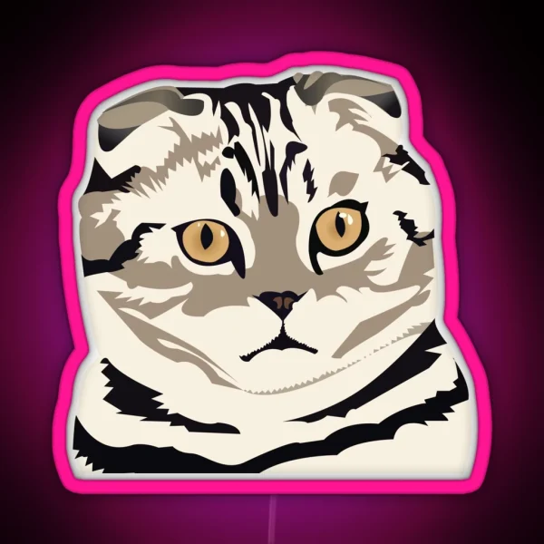Scottish Fold Cat RGB Neon Sign
