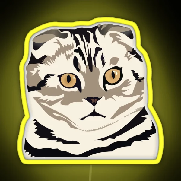 Scottish Fold Cat RGB Neon Sign
