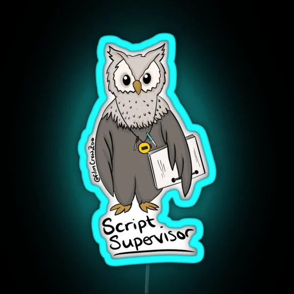 Script Supervisor Owl RGB Neon Sign