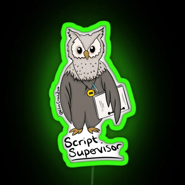 Script Supervisor Owl RGB Neon Sign