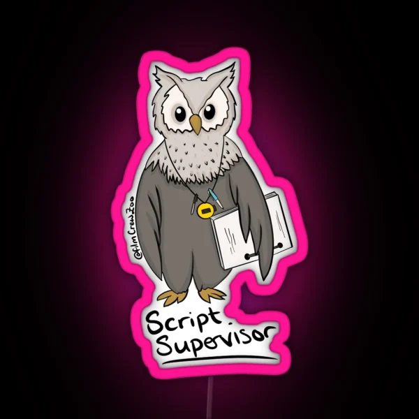 Script Supervisor Owl RGB Neon Sign